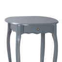 Ver imagem 3 de Mesa de Apoio Oval Clássica Decorativa de Madeira com Pés Luiz Xv - Cinza Laca