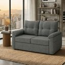 Ver imagem 3 de Sofá Cama 2 Lugares Casal 1,60 Mts Chenile Tiffany Matrix Cor:linho Grosso Cinza Escuro