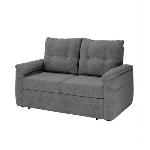 Sofá Cama 2 Lugares Casal 1,60 Mts Chenile Tiffany Matrix Cor:linho Grosso Cinza Escuro