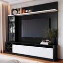 Ver imagem 1 de Rack com Painel para Tv até 50 Polegadas Coliseu 3 Portas Preto/branco - Panorama Móveis