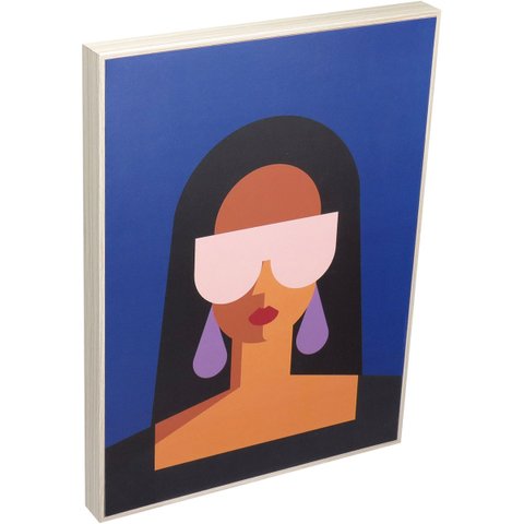 Quadro Decorativo Enfeite Parede Casa Home&co Mdf 40x30x30cm Azul