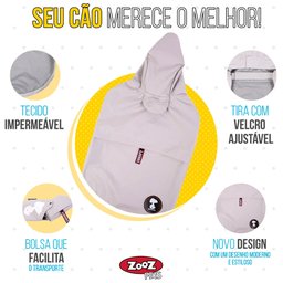 Capa De Chuva Para Cachorro Snoopy Shadow Cinza Raça P - 5 Capa De Chuva Para Cachorro Snoopy Shadow Cinza Raça P - 5