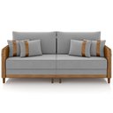 Ver imagem 3 de Sofá 3 Lugares Sala de Estar Living 212cm Asbury K01 Veludo Cinza Claro Couríssimo Camel- Lyam Decor