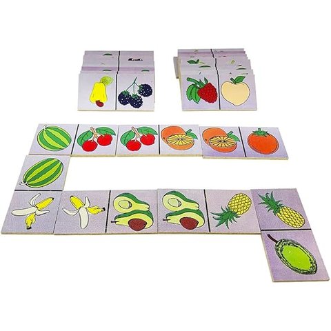 Dominó de Frutas 28 Peças - Jogo Educativo Pedagógico Infantil