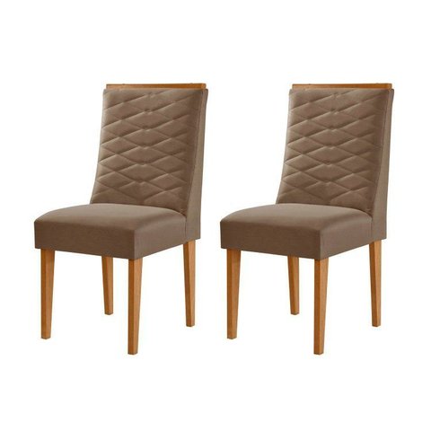 Conjunto de Cadeiras para Sala de Jantar Marrom/Capuccino/Marromle