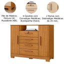 Ver imagem 2 de Cômoda Sapateira Rack para Quarto 2 Portas 4 Gavetas Madri Carvalho Americano