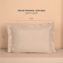 Ver imagem 4 de Kit 2 Fronhas Slim com 3 Abas 50cm X 70cm Micropercal 200 Fios - Bege - 100% Poliéster