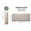 Ver imagem 2 de Placas Cabeceira Casal 140cm X 60cm 7 Placas Suede Off White