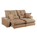 Ver imagem 1 de Sofa Retratil e Reclinavel Milano 230cm Kc Rei de Casa Veludo Bege