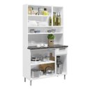 Ver imagem 2 de Armário de Cozinha Aço 6 Portas 3 Portas de Vidro 1 Gaveta Múltipla 