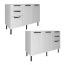 Ver mais imagens de Balcão sem Tampo para Cozinha 2 Portas e 3 Gavetas 120cm TM1300 MDF Grazi Branco