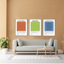 Ver imagem 1 de Quadro Decorativo Torneios de Tênis em 3 Telas com Moldura Filete