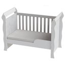 Ver imagem 3 de Berço Americano Mirelle e Cômoda Infantil Gran Selena Branco Brilho com Colchão Ortobom -