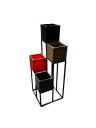 Ver imagem 1 de Kit 4 Vaso Planta Grid Escada com suporte Polietileno BGPLASTICOS V1020S4 CINZA CIMENTO 004