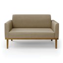 Ver imagem 6 de Poltrona Namoradeira Decorativa Isabella Pés Fixo em Madeira Castanho Suede Nude G19 - Gran Belo