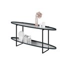 Ver imagem 2 de Aparador Espelhado para Sala de Jantar Agnes em Madeira Maciça Ébano Metal Preto