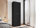 Ver imagem 3 de Armário Multiuso Samara Preto Tx com Portas Grandes e 6 Prateleiras 188cm Mdp