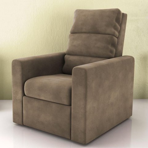 Poltrona Reclinável Gran Siena com Reclinação Manual Veludo Espuma D23 Marrom Matrix