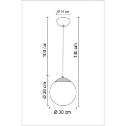 Pendente em Vidro Esfera 30cm Madelustre - 2