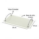 Ver imagem 2 de Bandeja Decorativa Organizadora Bancada Vidro Branco 25x15