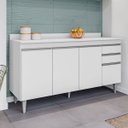 Ver imagem 5 de Balcão para Cozinha 150 cm com Tampo 4 Portas Laya Branco
