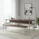 Ver imagem 5 de Conjunto Mesa para Refeitório 8 Lugares com Bancos Separados:fresno/cinza Cristal