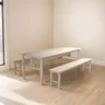 Conjunto Mesa para Refeitório 8 Lugares com Bancos Separados:fresno/cinza Cristal - 1