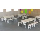 Ver imagem 4 de Conjunto Mesa para Refeitório 8 Lugares com Bancos Separados:fresno/cinza Cristal