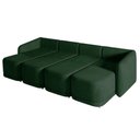 Ver imagem 2 de Sofá Cama Modulado Retrátil e Reclinável Decorativo Varsóvia 436cm Veludo Verde G33 - Gran Belo