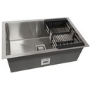 Ver imagem 1 de Cuba Quadrada Inox 304 Cozinha Pia Embutir Sobrepor Gourmet 75x45 Premium com Acessórios
