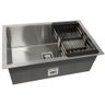 Cuba Quadrada Inox 304 Cozinha Pia Embutir Sobrepor Gourmet 75x45 Premium com Acessórios - 1