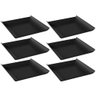 Kit 6 Pratos Quadrados 16cm Pretos Plástico Cozy Coza Lanches Frutas Frios - 1