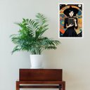 Ver imagem 2 de Quadro Decorativo Bruxa com Livro 45x34cm - com Vidro:moldura Branca