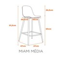 Ver imagem 2 de Kit com 4 Banquetas Miami Média Assento Polipropileno e Base em Aço com Pintura Epóxi - Verde Aloe