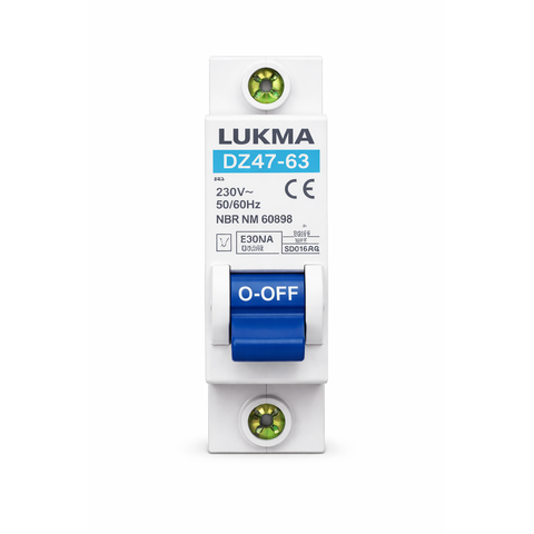 Disjuntor Din Unipolar Curva C Lukma 10a até 80a Modelo:1p 16a Curva C