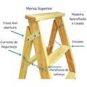 Ver imagem 2 de Escada de Madeira Americana com Sapata 9 Degraus - 39 - Escadas Segurança Escada Segurança