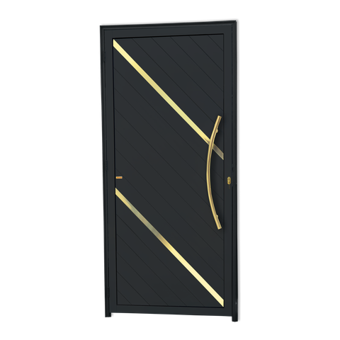 Porta Lambril Duna c/Puxador D. Super Preto Dourado 100 Brimak