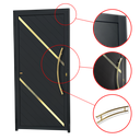 Ver imagem 3 de Porta Lambril Duna c/Puxador D. Super Preto Dourado 100 Brimak