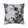 Capa de almofada VivaIN estampa floral chinelle cinza com preto - 1