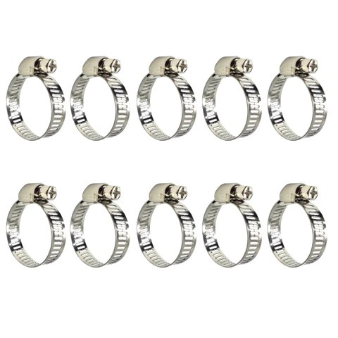 Abraçadeira de Metal Rosca sem Fim 3/4" Polegada 13 - 19mm Reforçada | Kaza Inteligente | Kit 10 Un