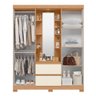 Guarda Roupa Casal Capelinha Olímpia 4 Portas e 2 Gavetas Freijó/off White com Espelho - Móveis - 3
