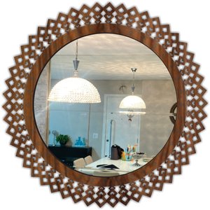 Espelho Decorativo Madeira Ddek Jasper - 65 cm - Marrom