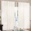 Ver imagem 1 de Cortina Renda 2,00m X 1,70m Palha Tecido Renda com Voal Floral Sala ou Quarto