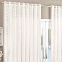 Ver imagem 2 de Cortina Renda 2,00m X 1,70m Palha Tecido Renda com Voal Floral Sala ou Quarto