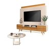 Estante Home Theater Nobre Off White Cinamomo e Mesa de Centro Sky com Tampo de Vidro Off White- Hb - 4