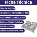 Ver imagem 3 de Fritadeira Elétrica Industrial Inox 2 Cubas 5 Litros com Cesto:220v