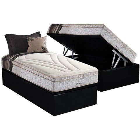Cama Box Baú Solteiro: Colchão Molas Masterpocket Ensacadas Herval Maxspring American + Base Crc