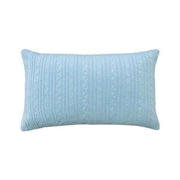 Capa de almofada VivaIN rineira tricô duplada azul claro 30 x 50 cm
