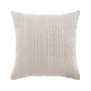 Capa de almofada VivaIN tricô duplada bege 50 x 50 cm