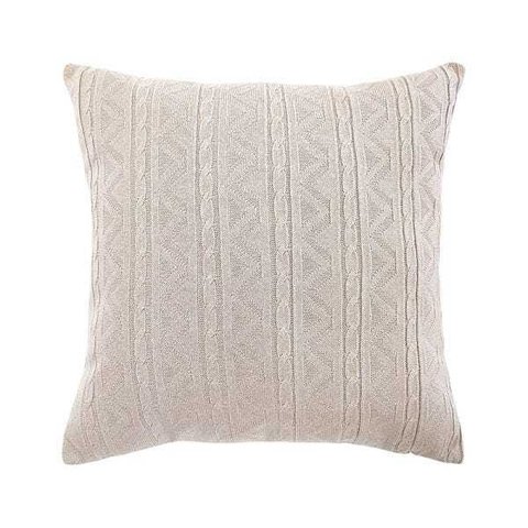 Capa de almofada VivaIN tricô duplada bege 50 x 50 cm